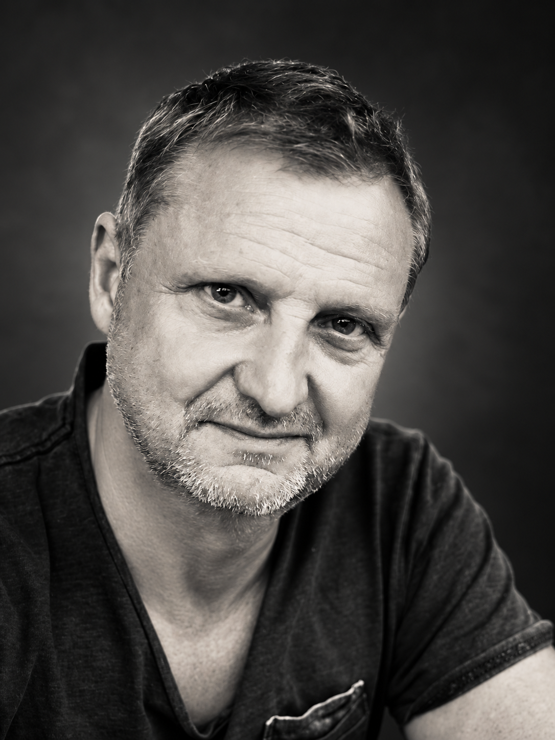 Portrait en noir et blanc de Christian Kreutzer