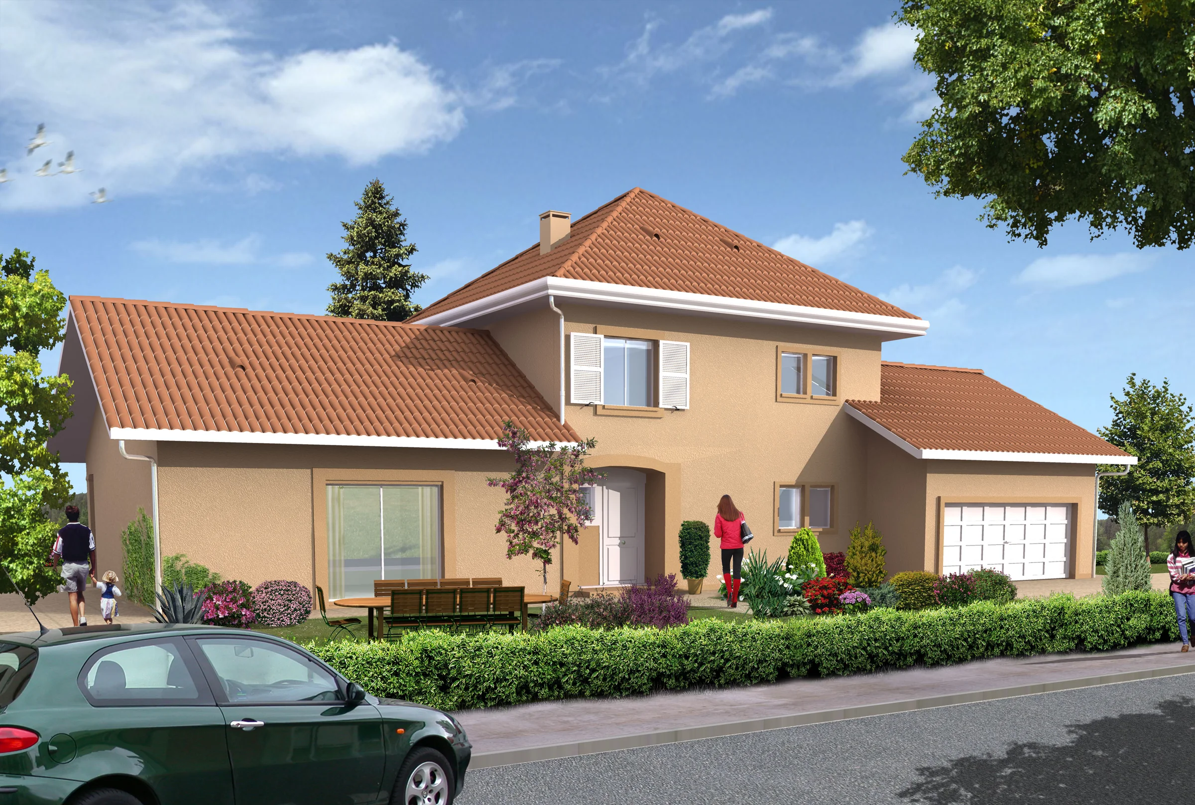 Les Champs du Léman — villa individuelle et jardin, Douvaine