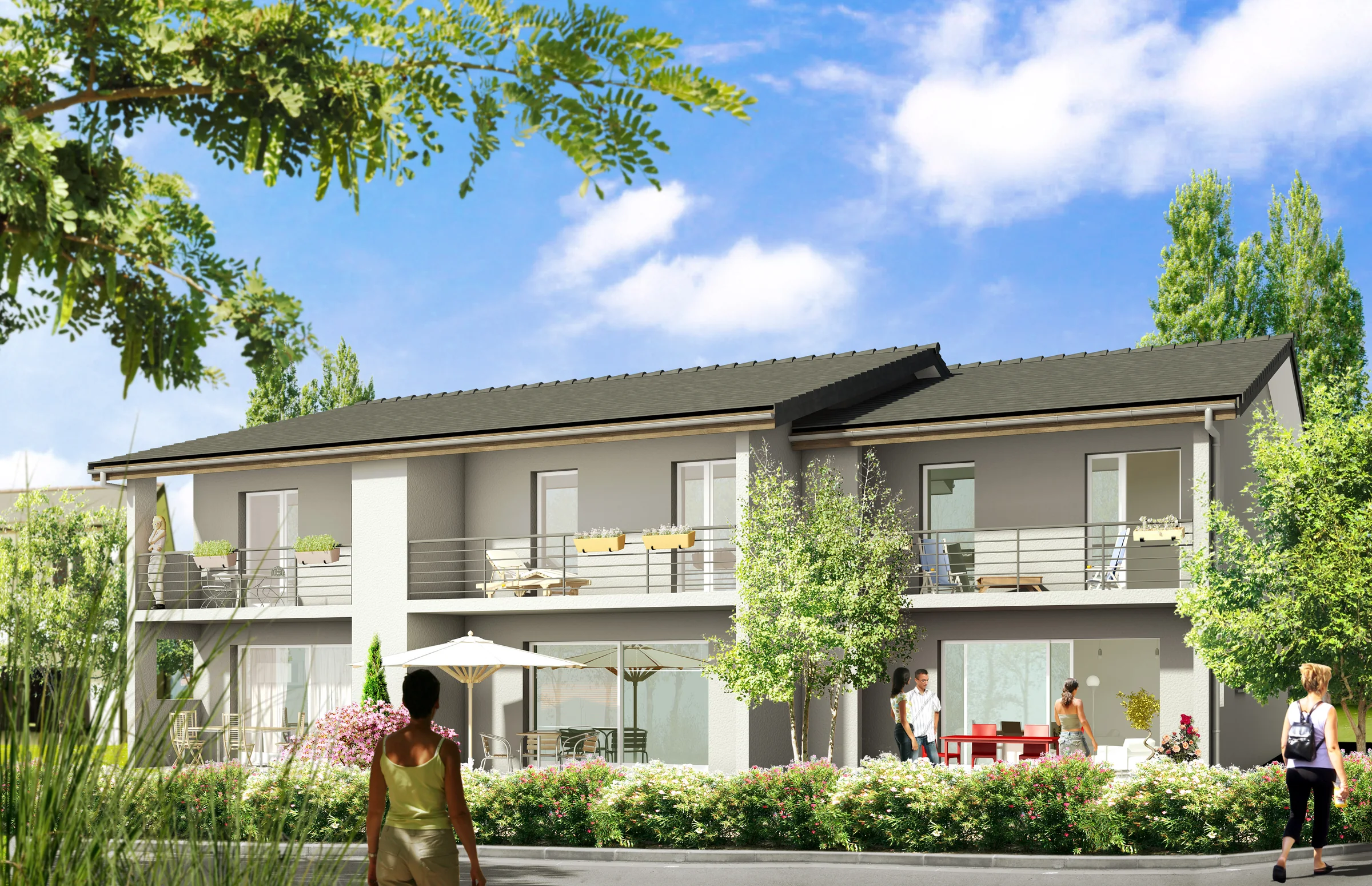 Les Jardins de l’Arve — villas groupées, façade sud